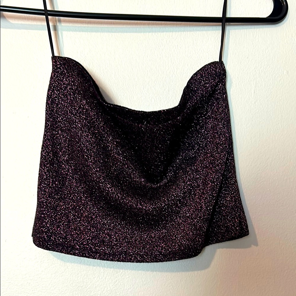 Zara Purple Shimmer Bandeau top